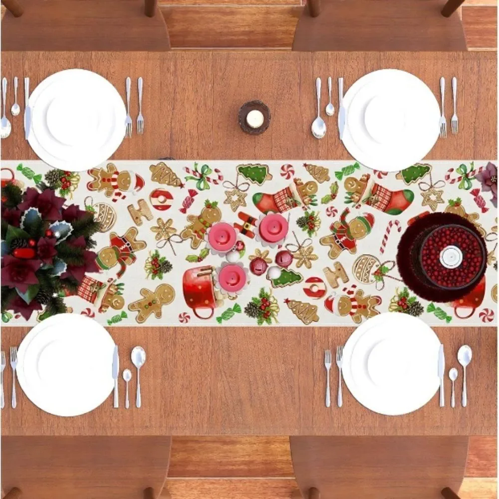 Festive Gingerbread Decorations and Supplies for Home Table-13×72’